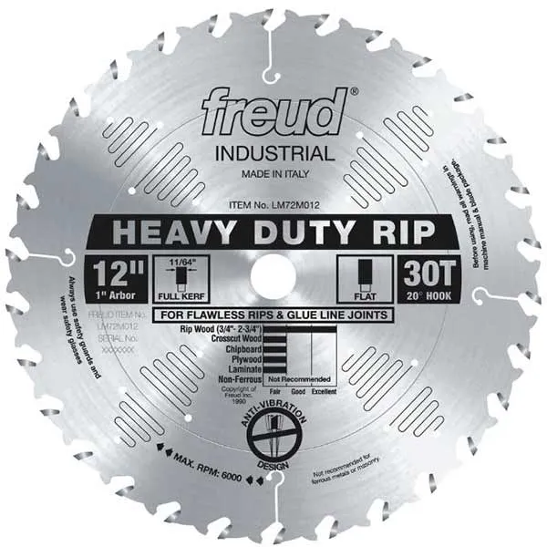 12" Full Kerf Heavy Duty Rip Blade