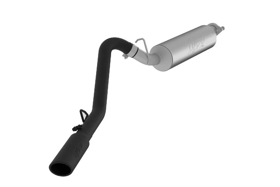 2000-06 Jeep Wrangler TJ MBRP 2.5in Cat Back Exhaust System Single Exit - Black Coated