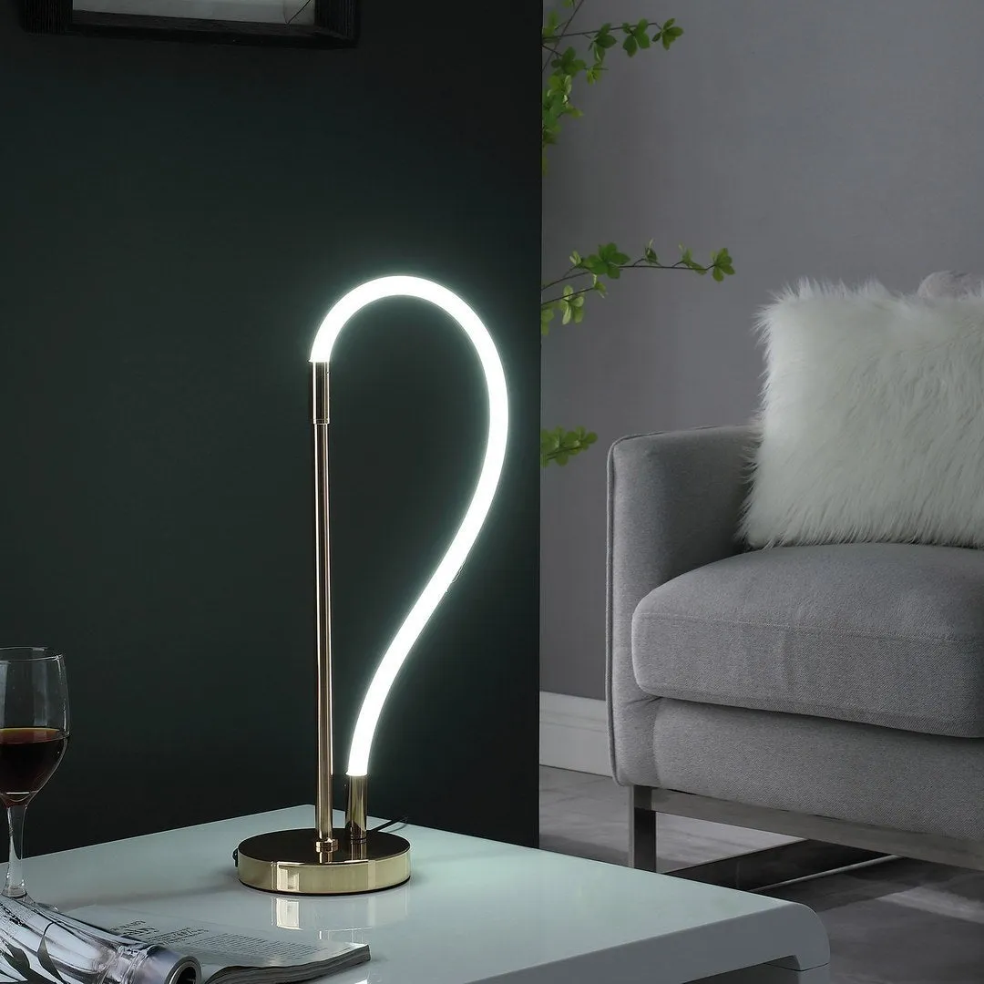 20.5" In Elastilight Led Tube W/ Magnetic End Contemporary Rose Gold Table Lamp