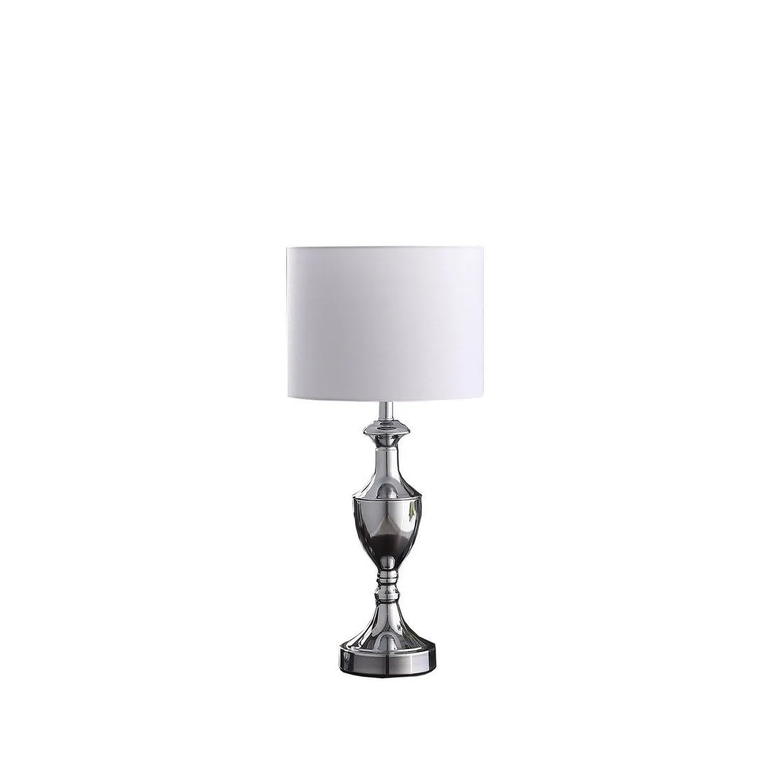 22.25" In Anders Crest Shape Silver Chrome Urn Table Lamp