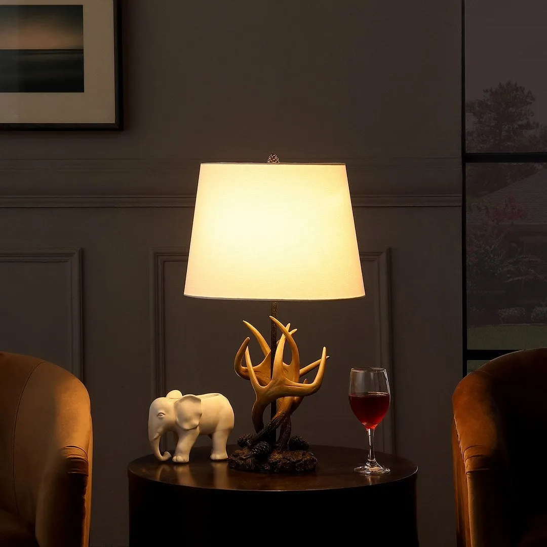 26" In Natural Royal Stag Deer Antler Modern Table Lamp