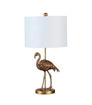 26" Matte Gold Flamingo Resin Table Lamp