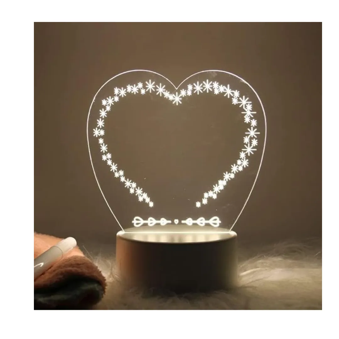 3D Creative Light, Write-on Lamp for Couple Gifts (Random design will be sent)