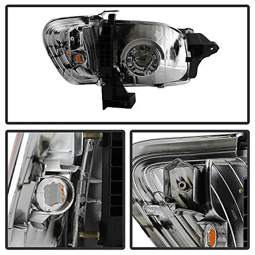 ACANII - For 2001-2004 Toyota Tacoma Pickup Smoke Lens Headlights   Corner Lamps   Bumper Lights Assembly Set Left Right