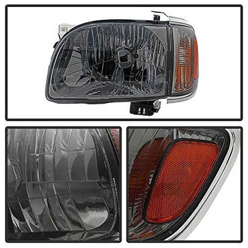 ACANII - For 2001-2004 Toyota Tacoma Pickup Smoke Lens Headlights   Corner Lamps   Bumper Lights Assembly Set Left Right