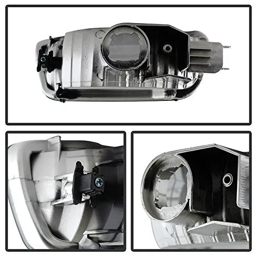 ACANII - For 2001-2004 Toyota Tacoma Pickup Smoke Lens Headlights   Corner Lamps   Bumper Lights Assembly Set Left Right