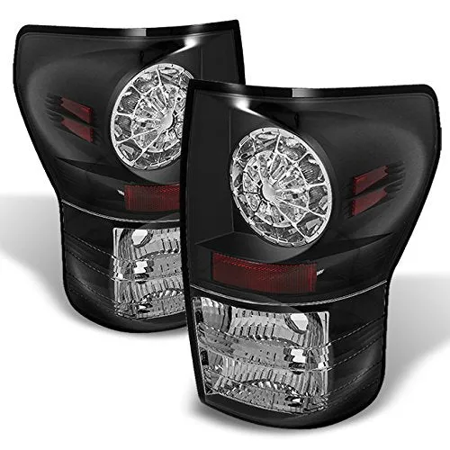 AKKON - For 07-13 Toyota Tundra Pickup Truck Black Bezel Rear LED Tail Lights Brake Lamps Replacement Pair