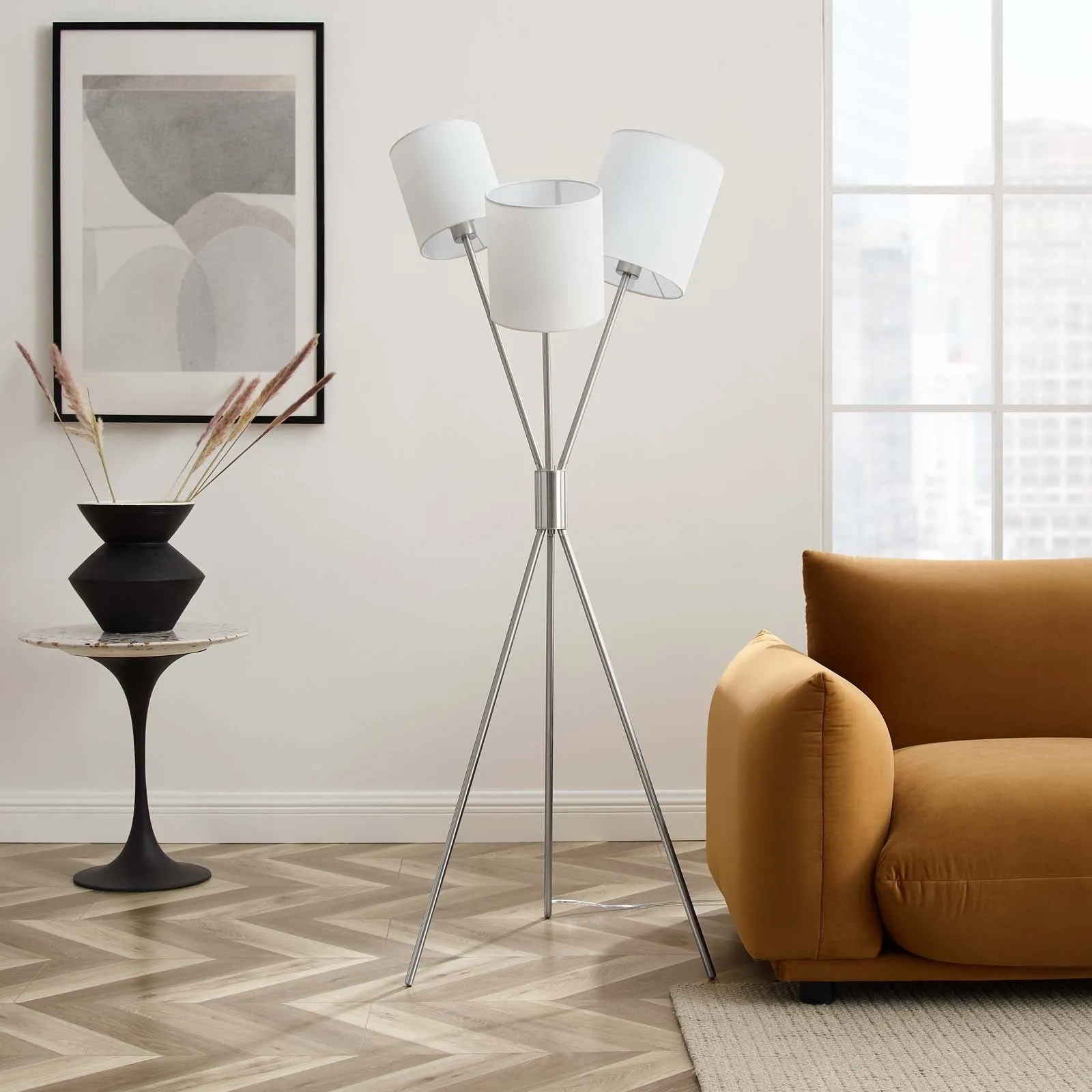 Alexa 3-Light Floor Lamp by Modway