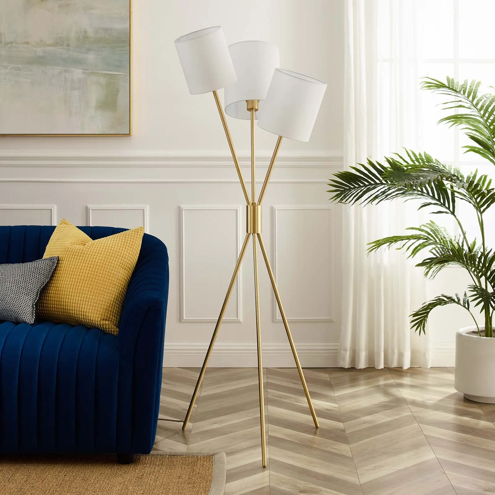 Alexa 3-Light Floor Lamp by Modway