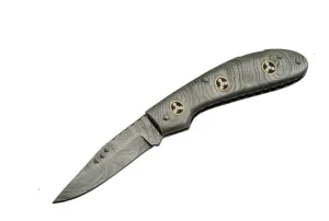 All Damascus Folding Knife