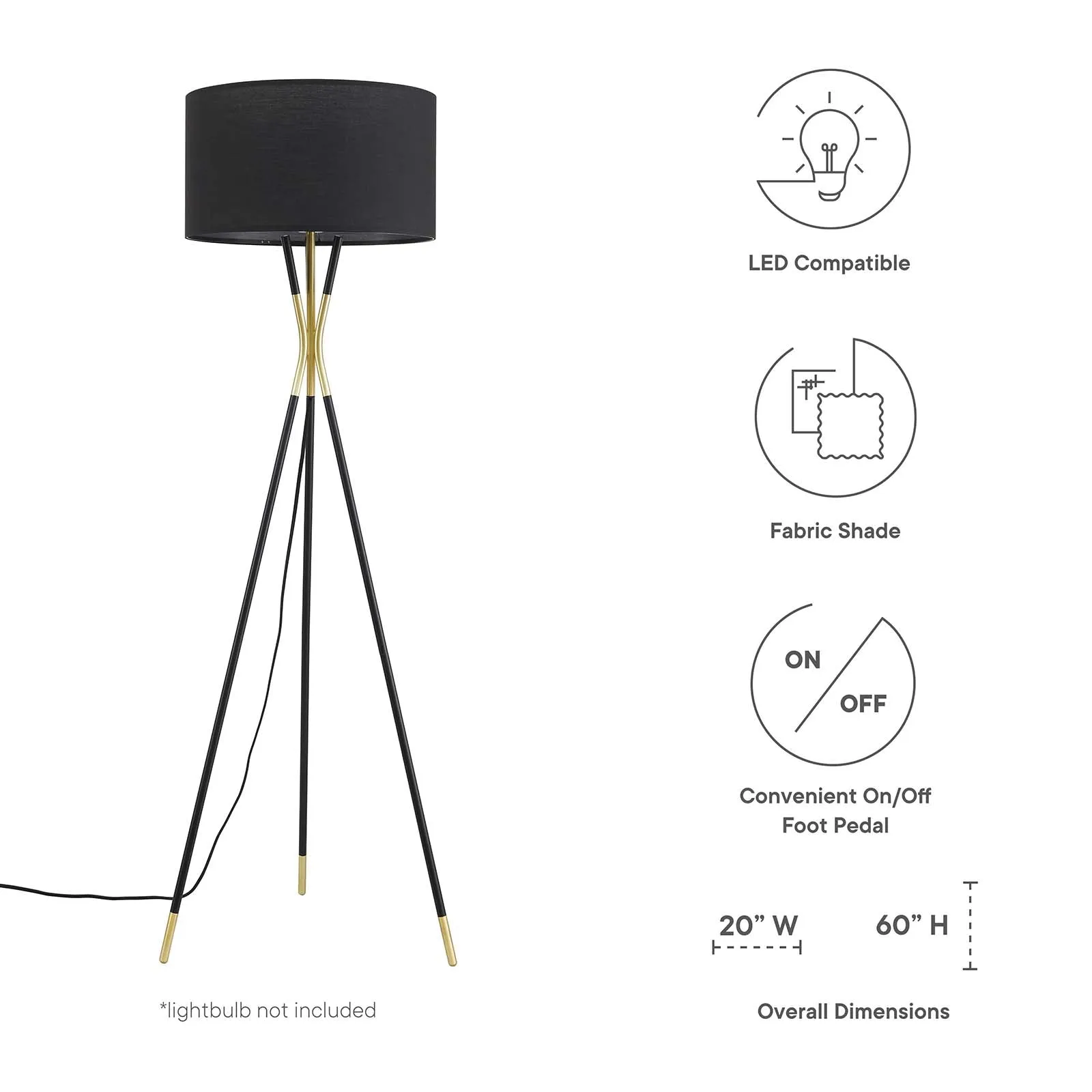 Audrey Standing Floor Lamp by Modway