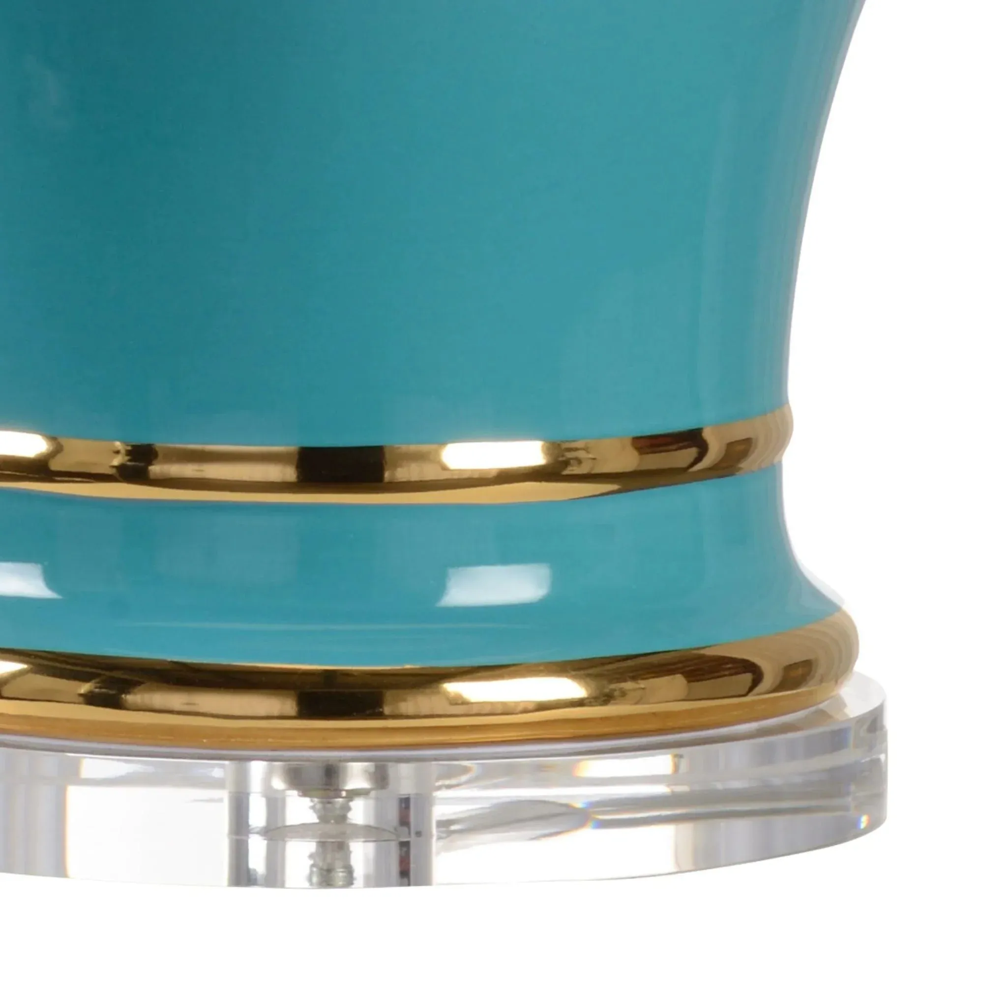 Audrey Table Lamp in Alexandrite with Gold Detailing and Off White Silk Shade