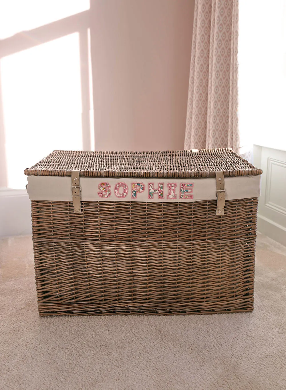 Bespoke Baskets Small Personalised Letters Toy Box in Betsy Floral