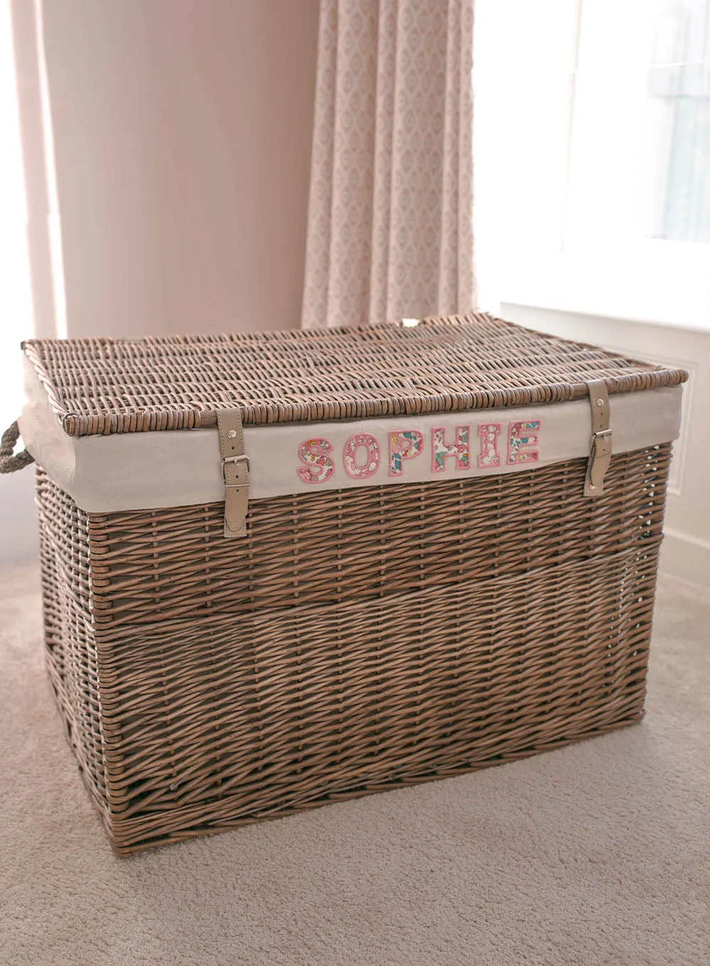 Bespoke Baskets Small Personalised Letters Toy Box in Betsy Floral