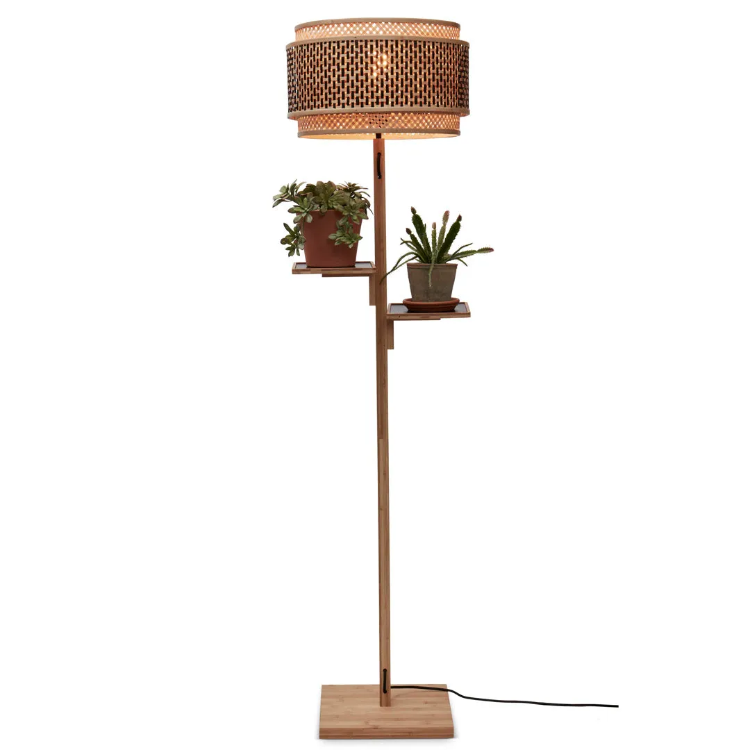 Bhutan Floor Lamp With Shelves