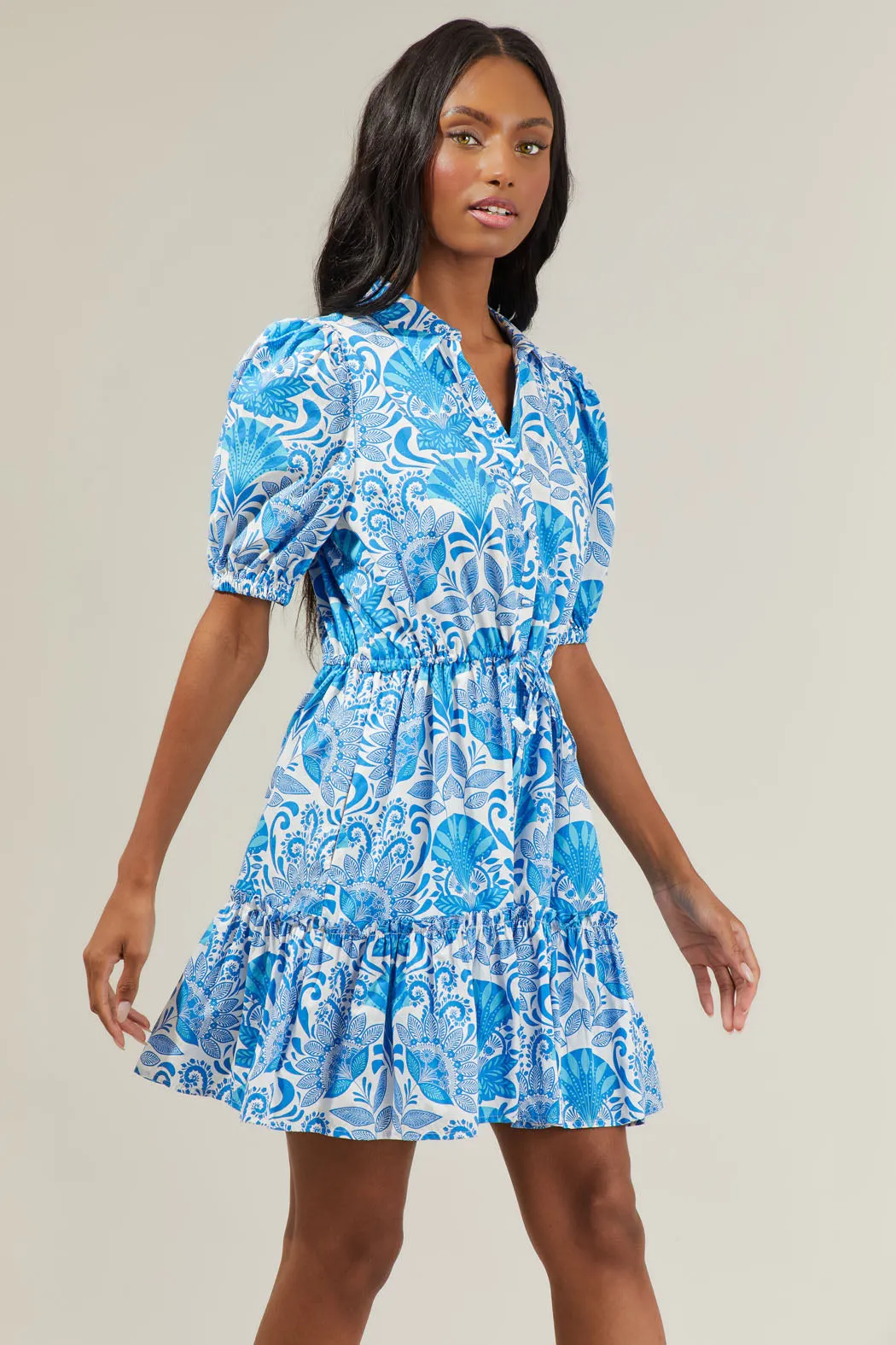 Biller Floral Stacie Button Down Mini Dress