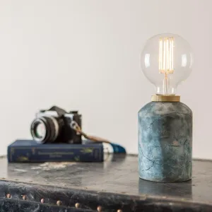 Bixa Small Ceramic Table Lamp - Blue Earth - Mullan Lighting