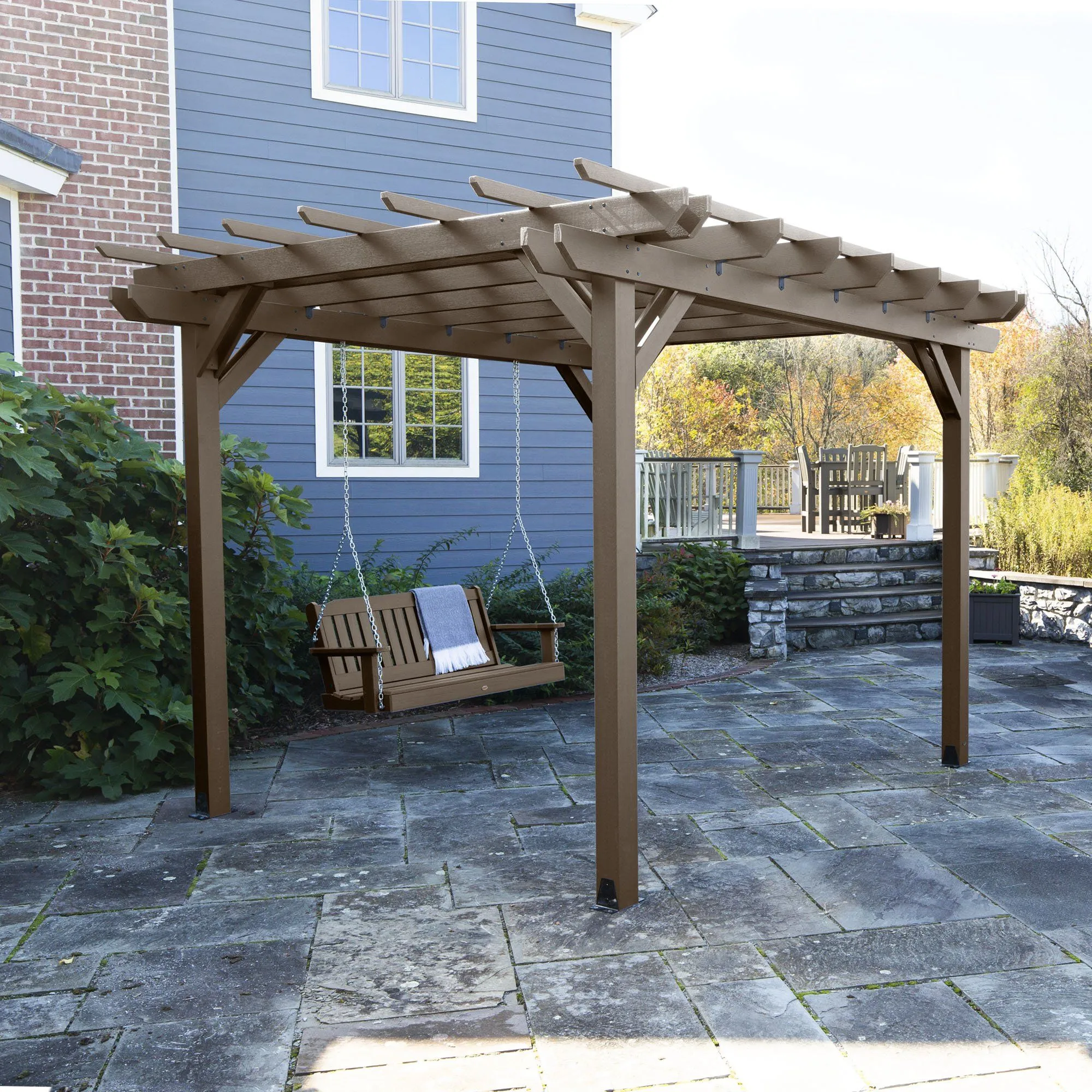 Bodhi 10' x 10' DIY Pergola with 5' Lehigh Porch Swing