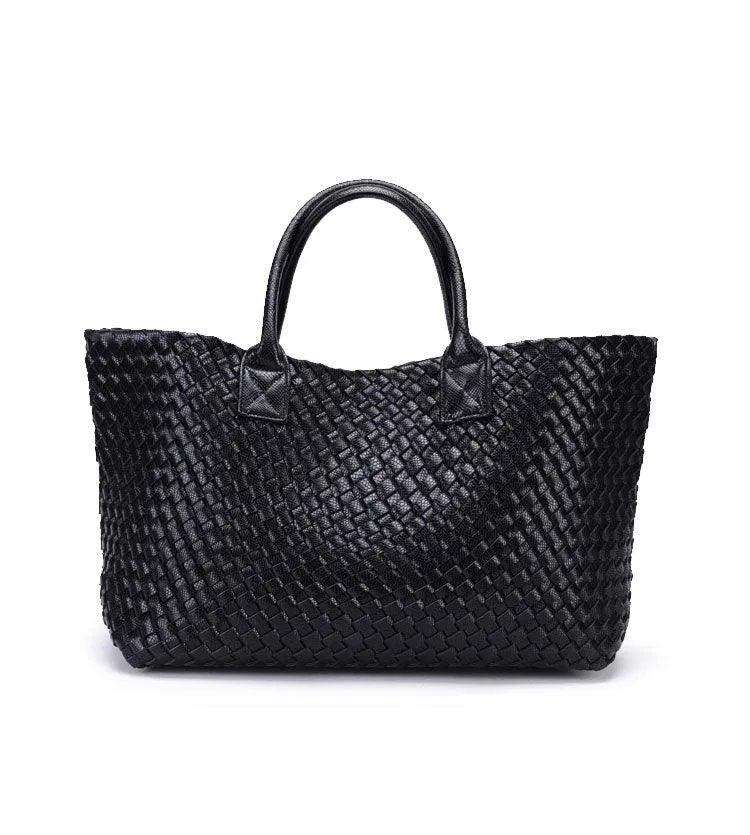 Chic Serpent Print Tote Bag - Luxurious Metallic & Vivid Hues Handwoven Vegan Leather Tote/Weekend Bag