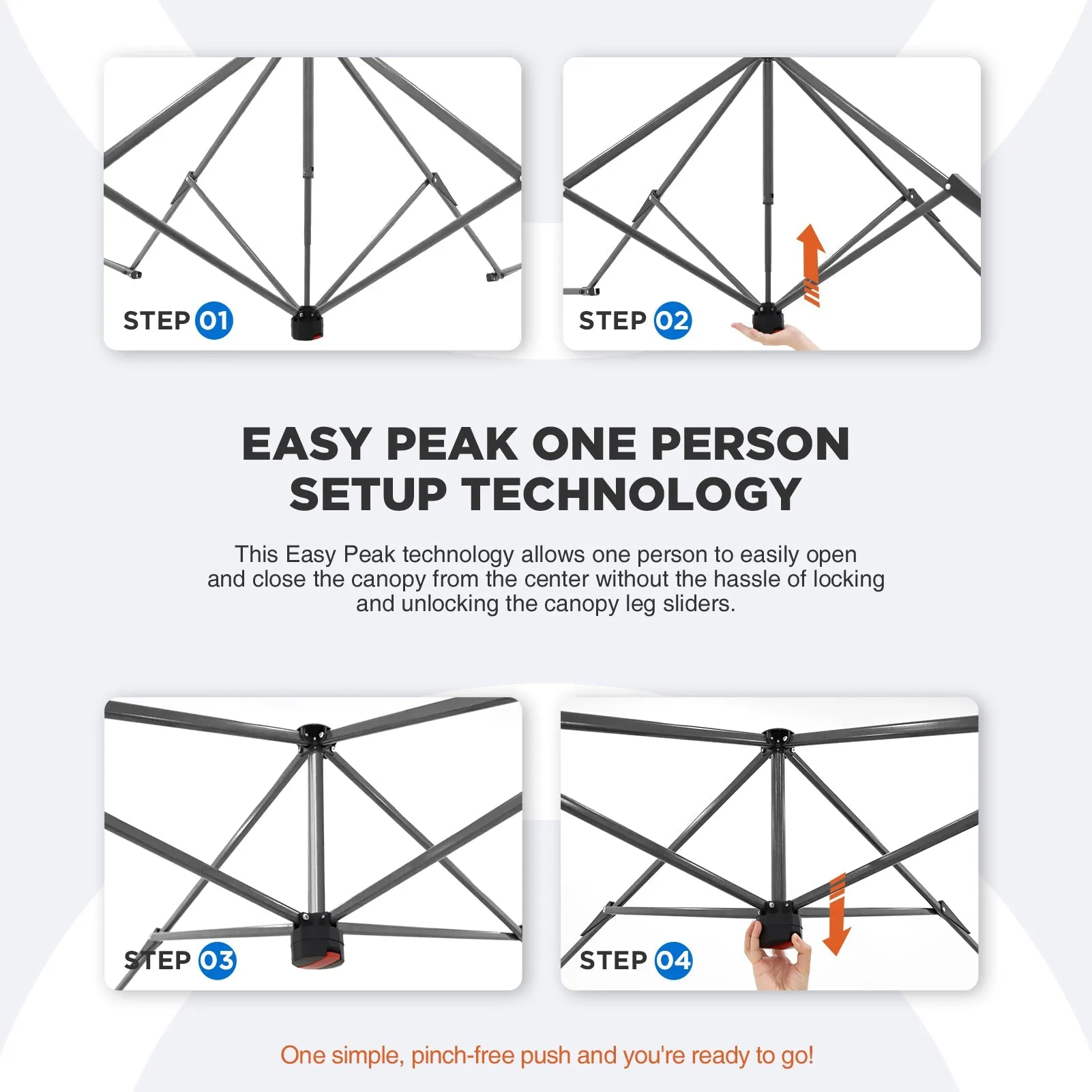 EAGLE PEAK 17x10 Pop up Gazebo Canopy Tent Outdoor Instant Canopy Shelter with Adjustable Dual Half Awnings