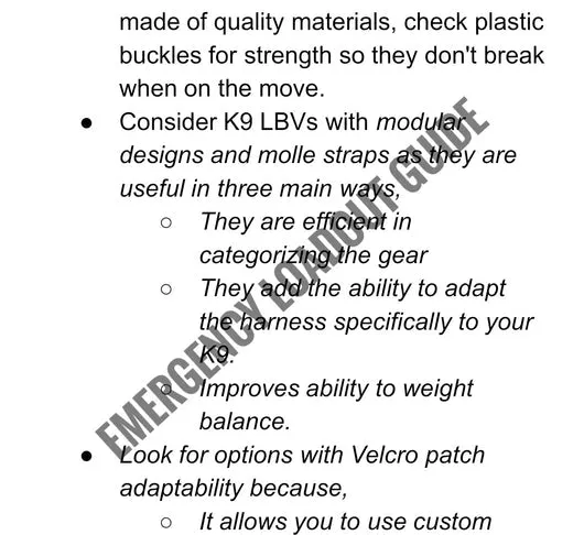 Emergency Loadout Guide - K9 Survival Kit