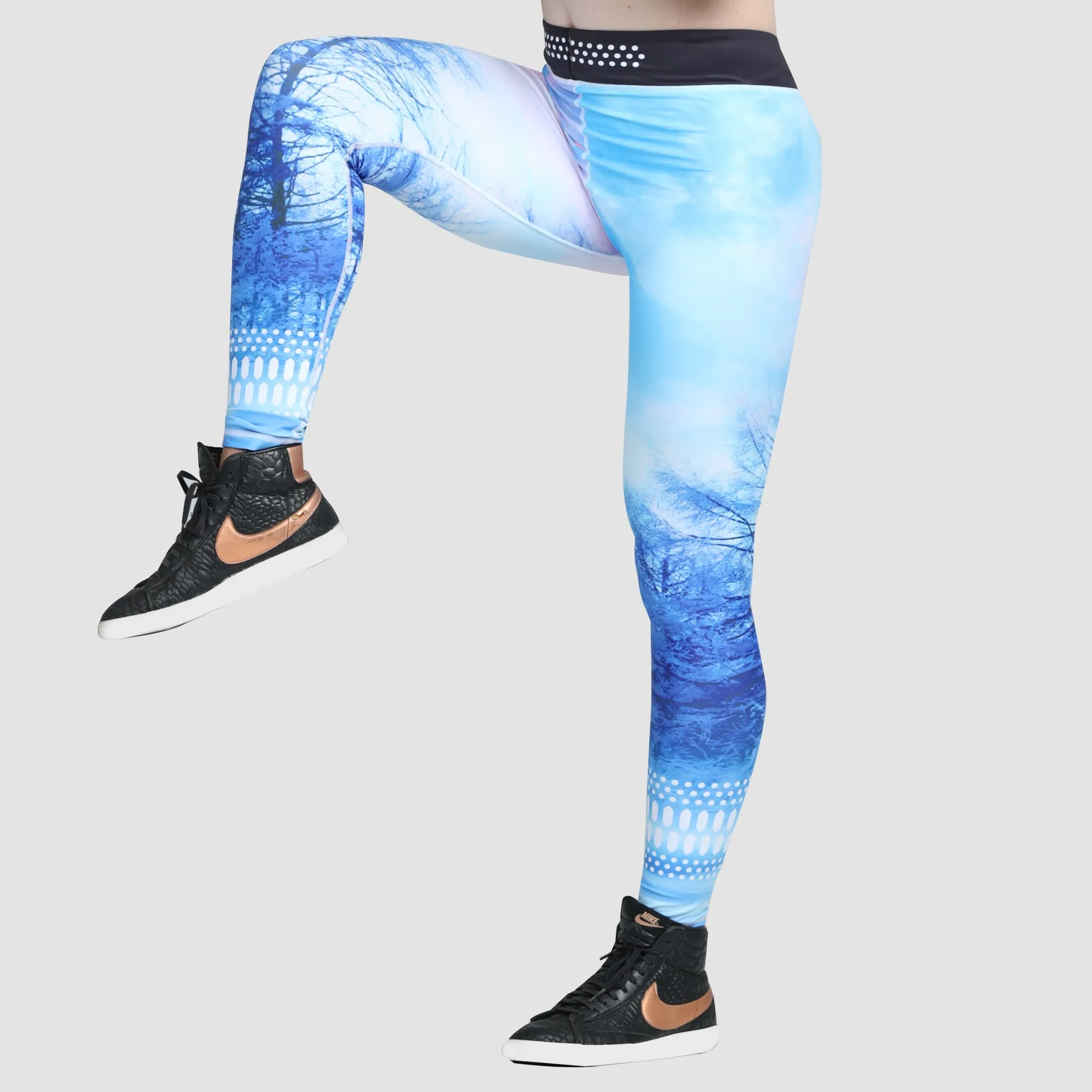 Fdx X3 Blue Women's & Girl's Workout Compression Tights