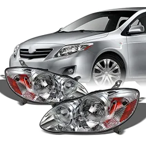 For 03-08 Toyota Corolla Headlights Front Head Lamps Direct Replacement Pair Left   Right Completed Set