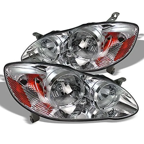 For 03-08 Toyota Corolla Headlights Front Head Lamps Direct Replacement Pair Left   Right Completed Set