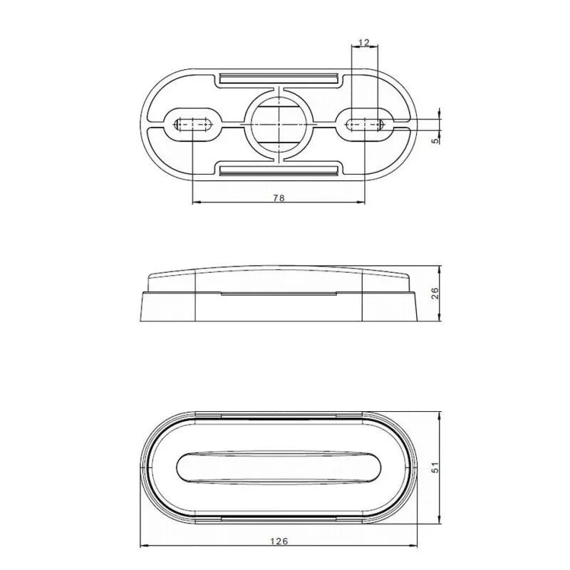 Fristom Amber Side Marker Light with LED Stripe