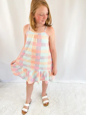 Girl's Mixed Checker Tank Dress