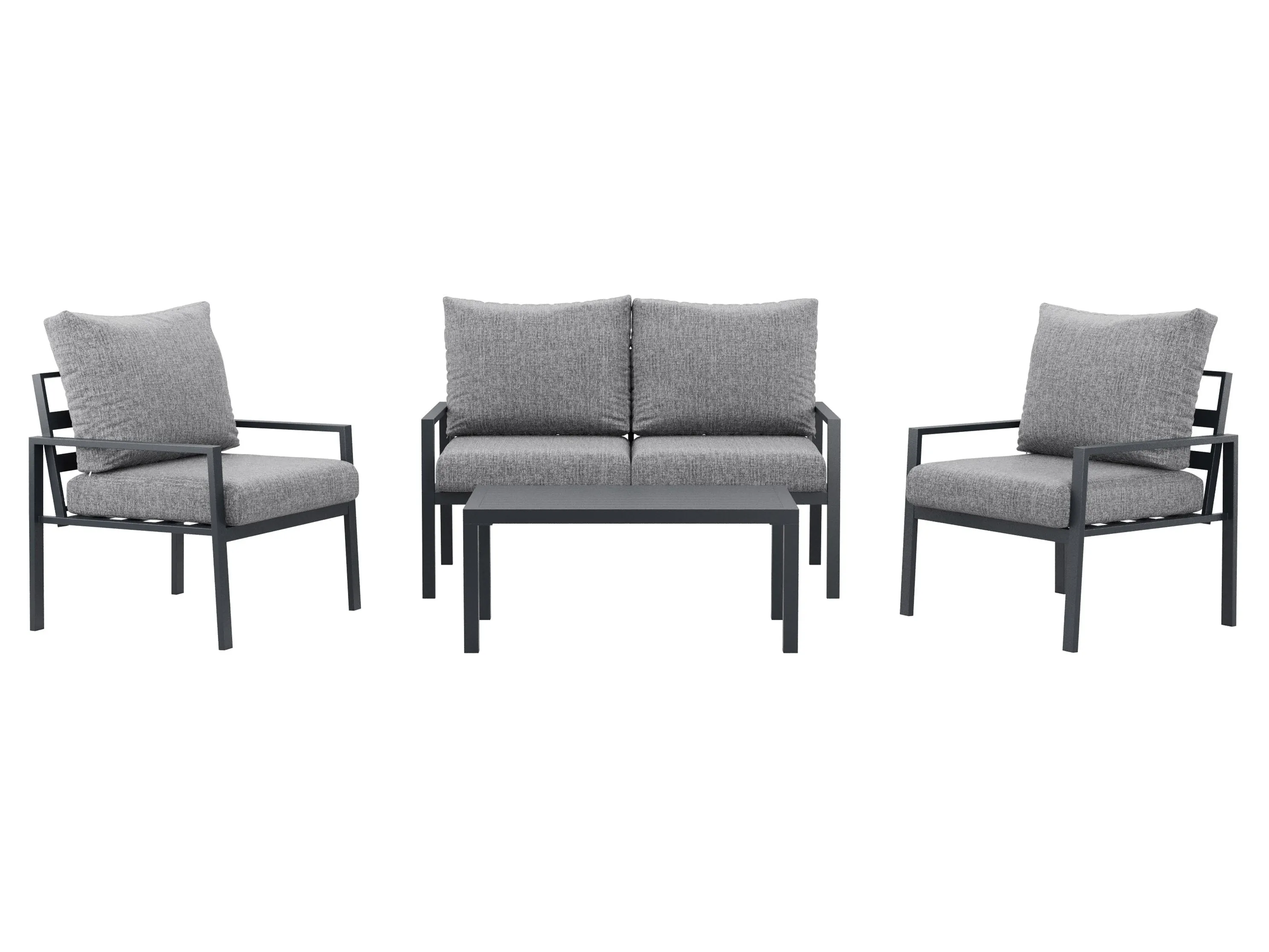 Grey Deluxe 4-Piece Patio Set