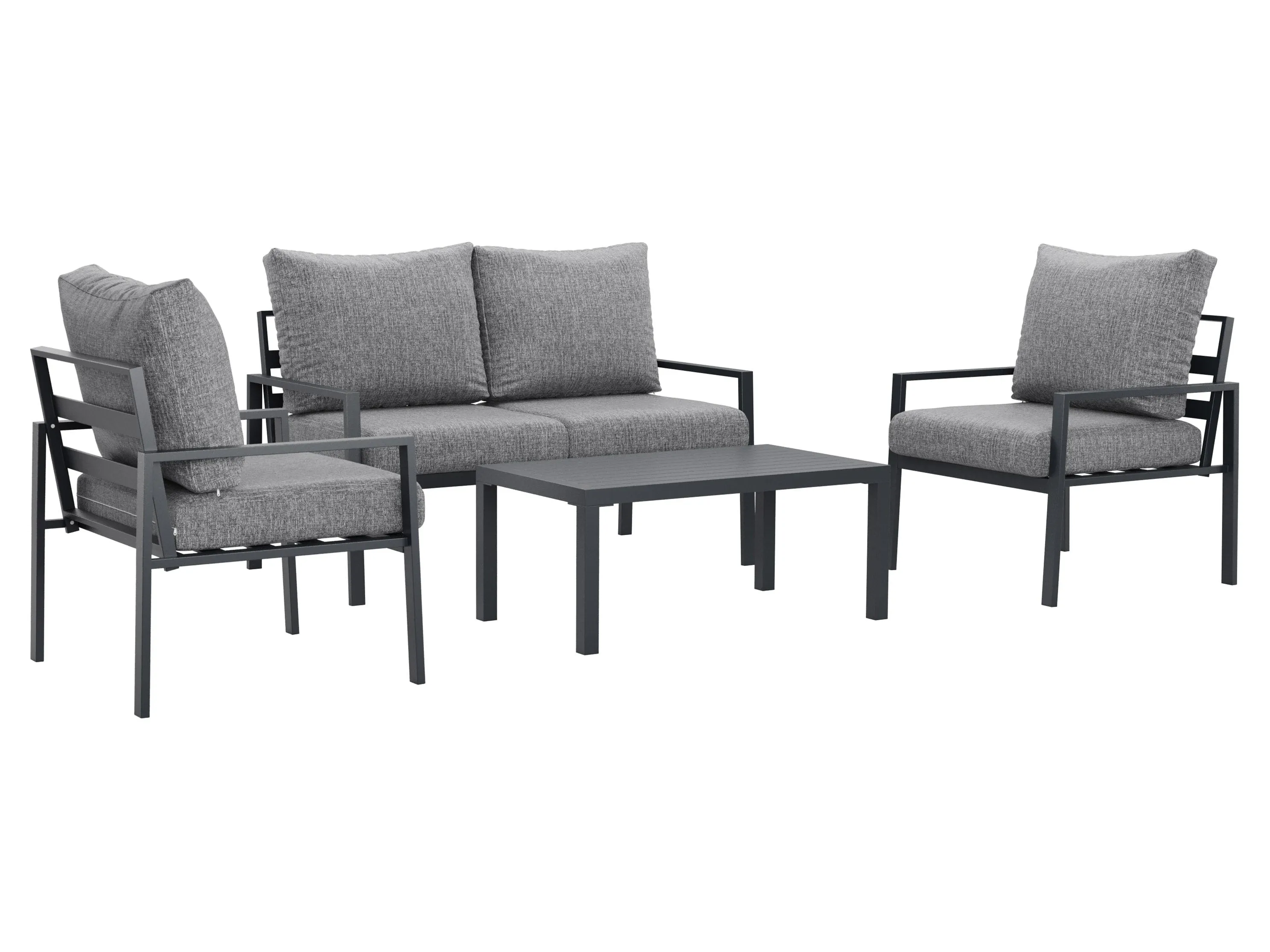 Grey Deluxe 4-Piece Patio Set