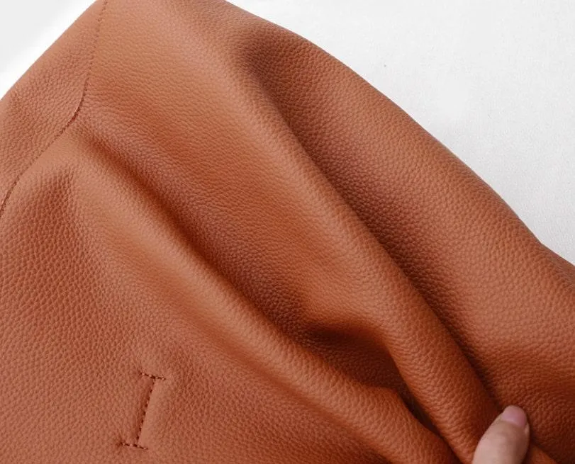 Handcrafted Leather Tote Bag ｜ Grain Leather Large Tote Bag Caramel Colour, Birthday gift for her,