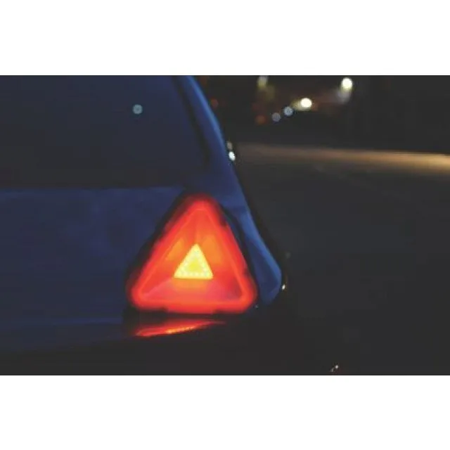 LED Hazard Warning Triangle with Flashing Mode