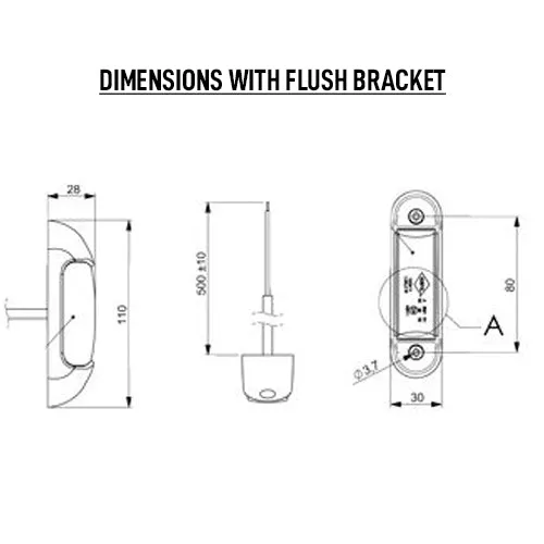 LED Outline Marker Lamp with Flush Brackets