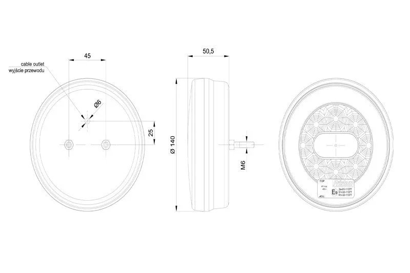 LED Round Trailer Lamp Neon Effect / Fristom FT-110