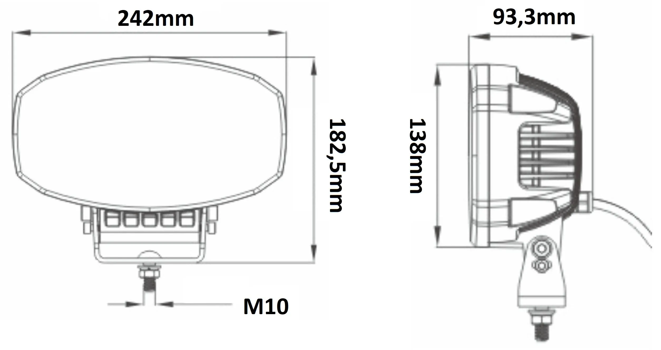 LED Spot Driving Lamp with DRL