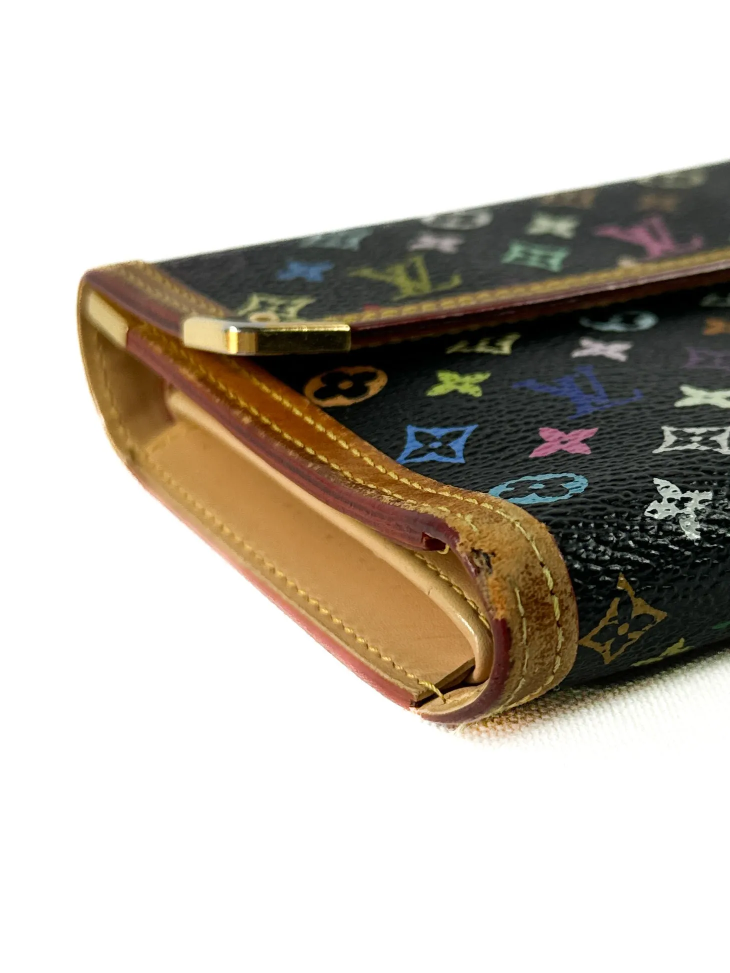 Louis Vuitton Monogram black multicolor Porte Tresor International wallet