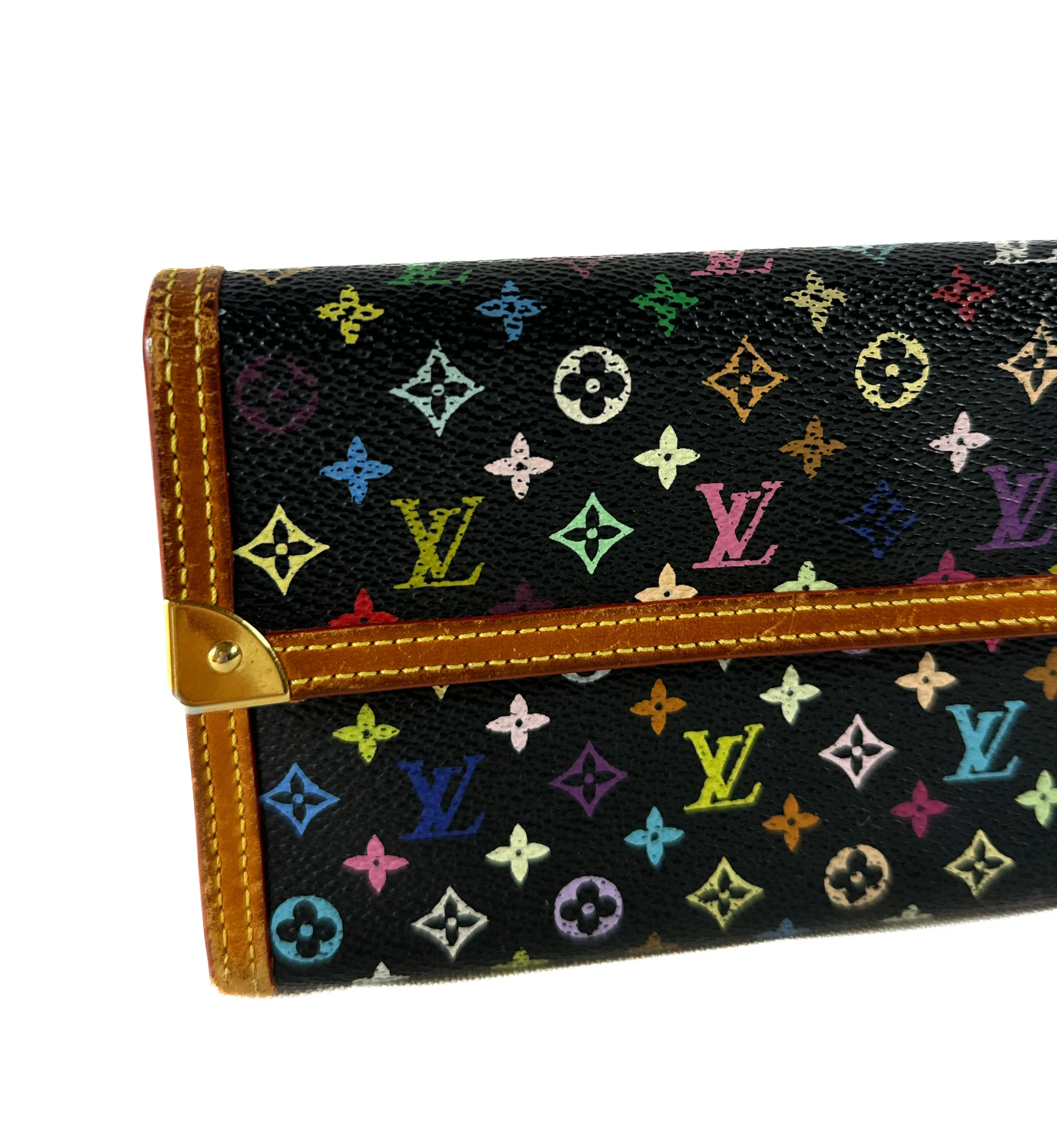 Louis Vuitton Monogram black multicolor Porte Tresor International wallet