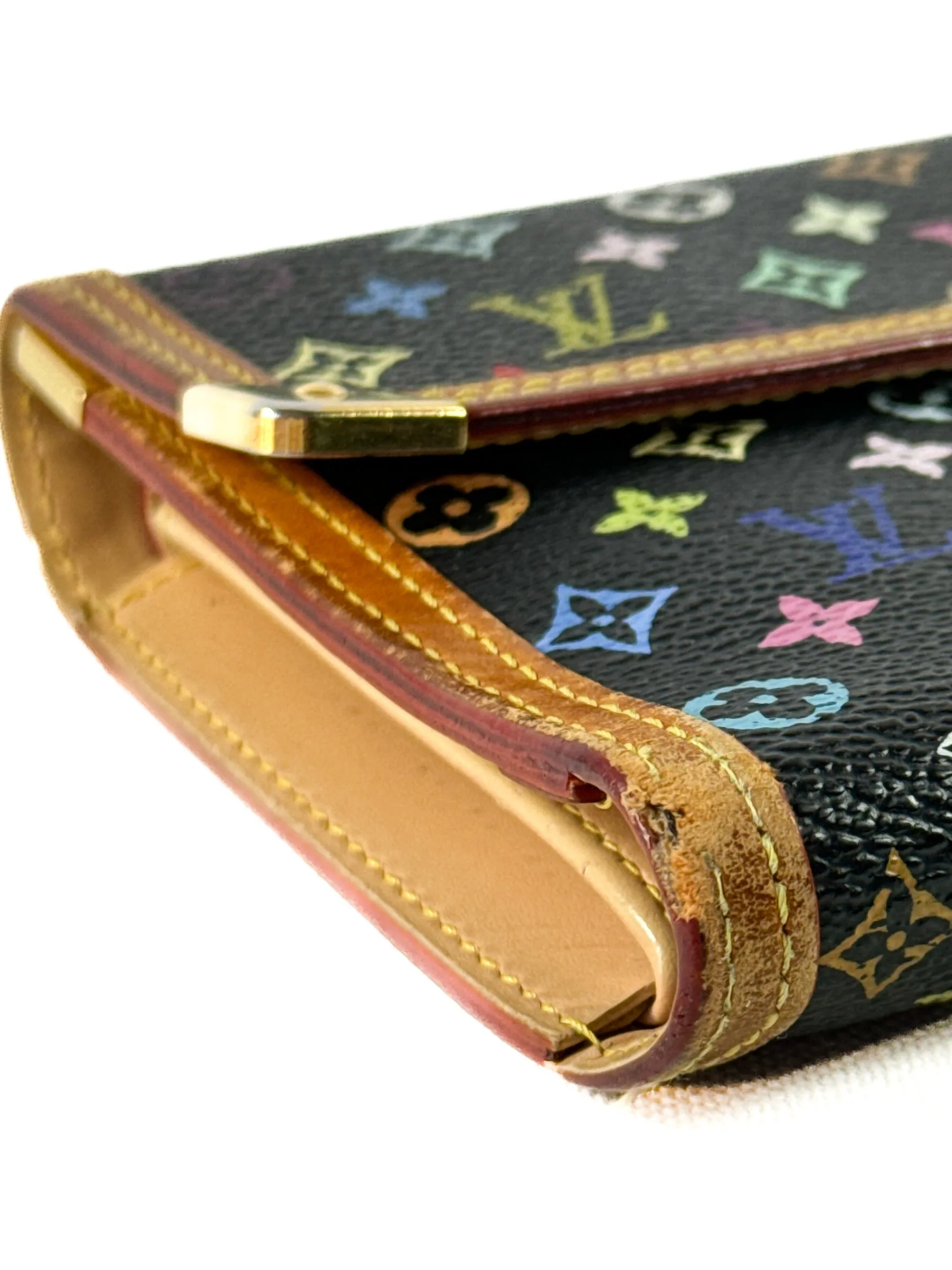 Louis Vuitton Monogram black multicolor Porte Tresor International wallet