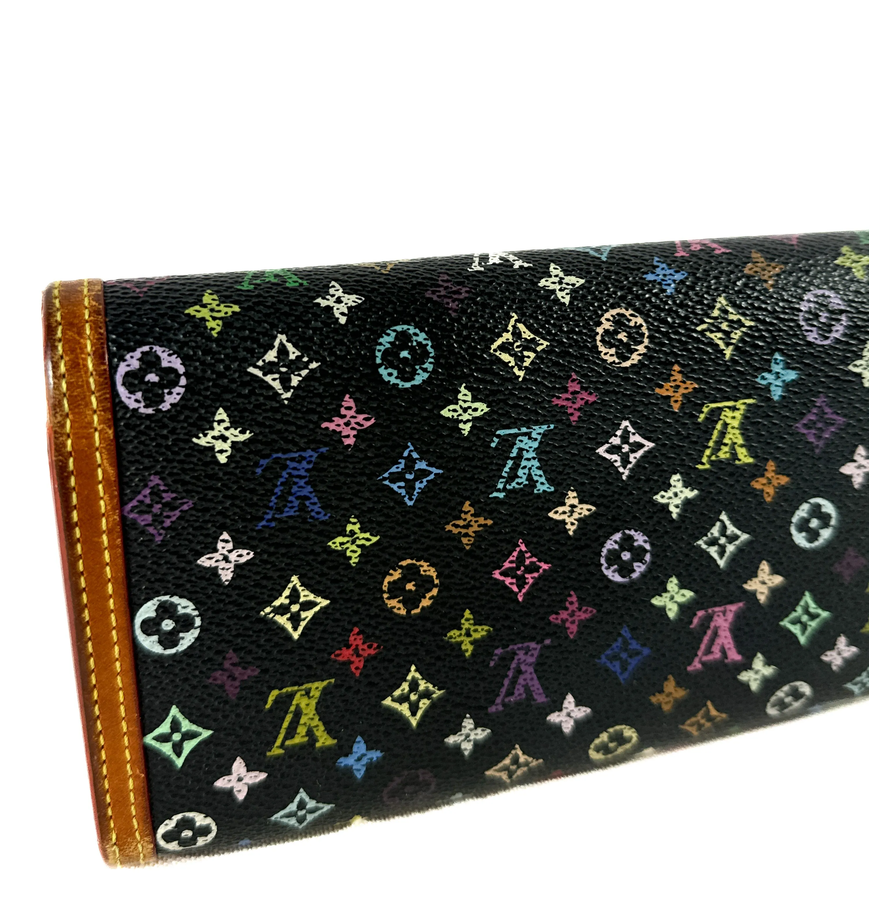 Louis Vuitton Monogram black multicolor Porte Tresor International wallet