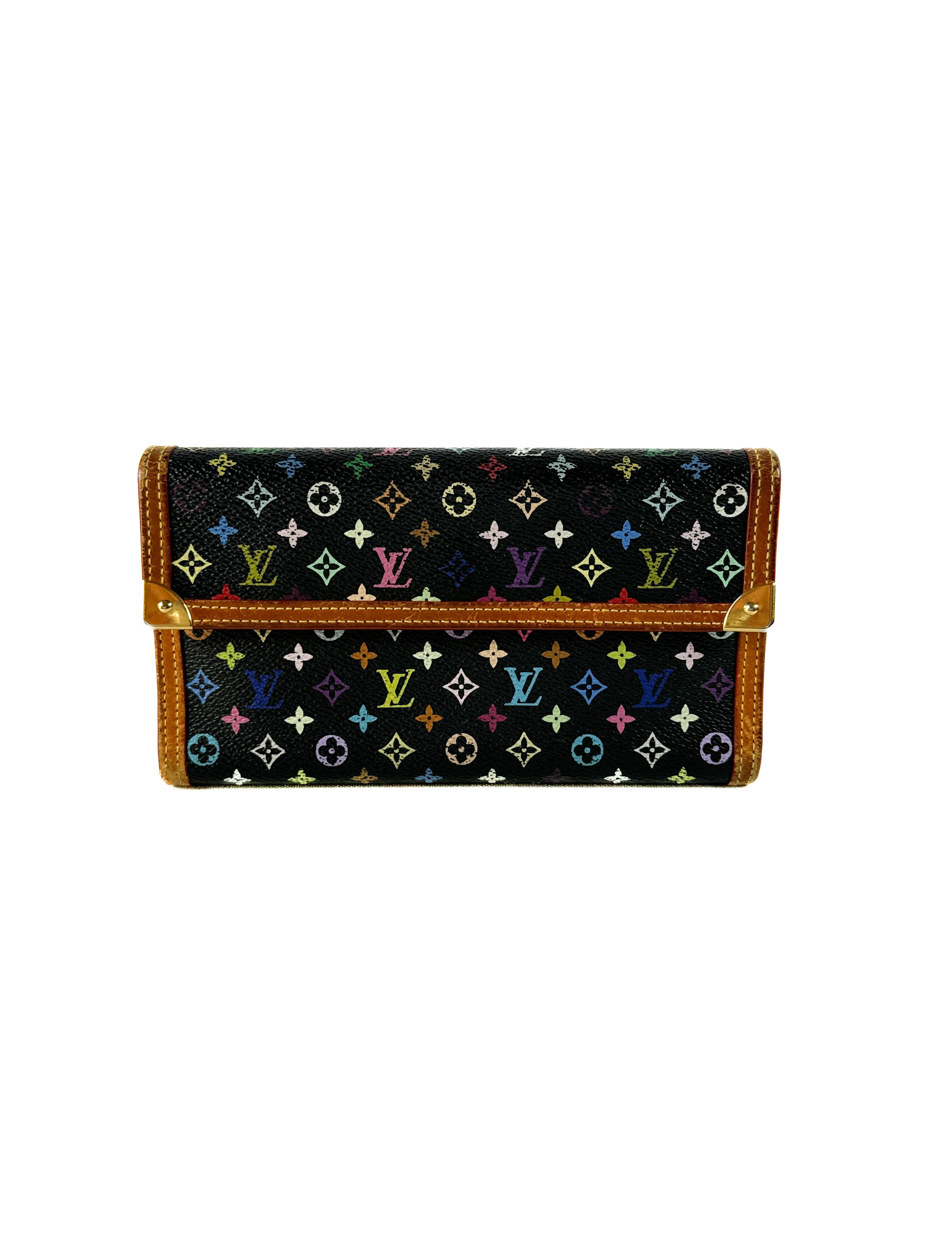 Louis Vuitton Monogram black multicolor Porte Tresor International wallet