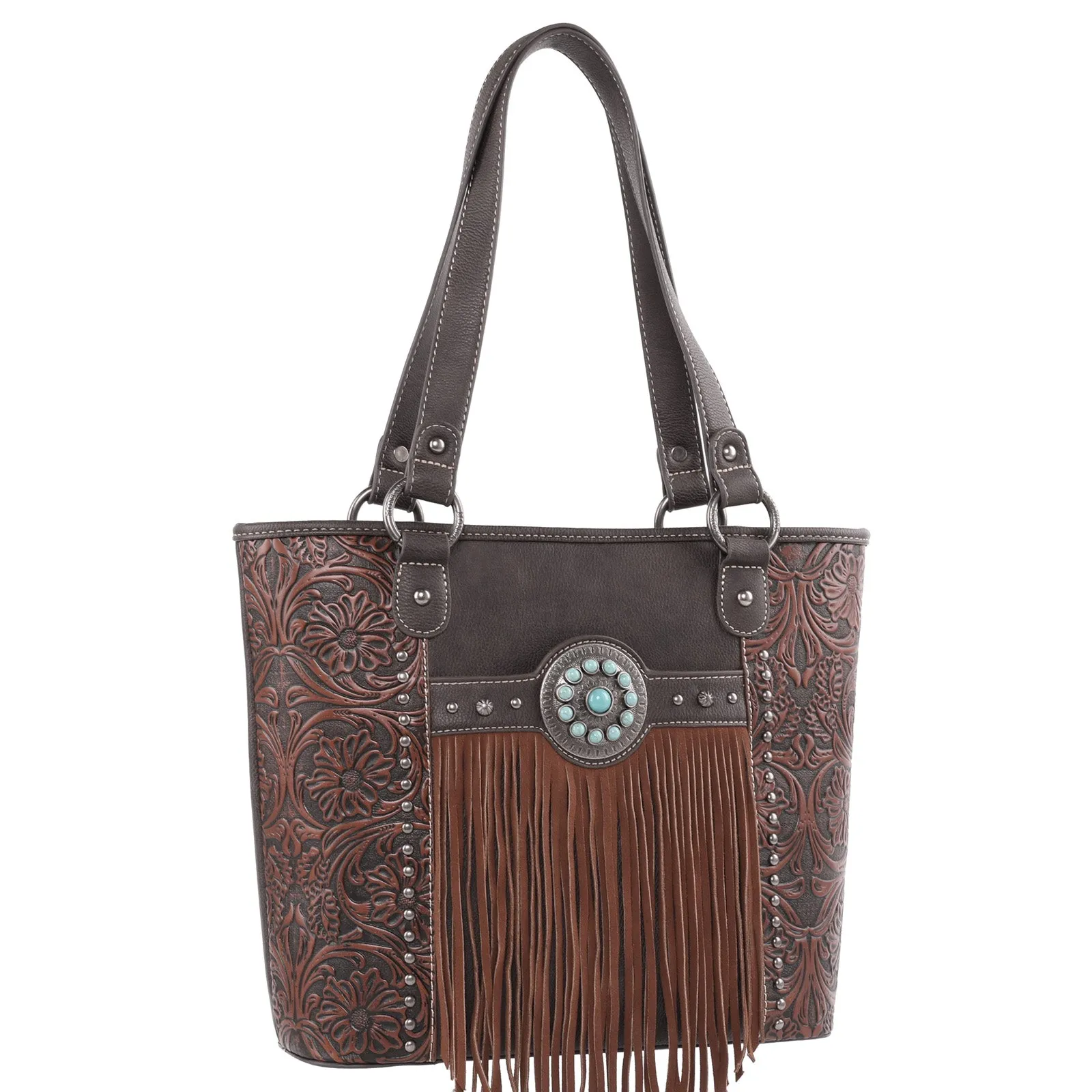 MW1146G-8317 Montana West Fringe Collection Concealed Carry Tote