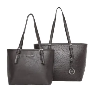 MWC2-G049 Montana West 2Pcs Set Tote (Concealed Carry Ostrich Print Tote & Small Basic Tote)