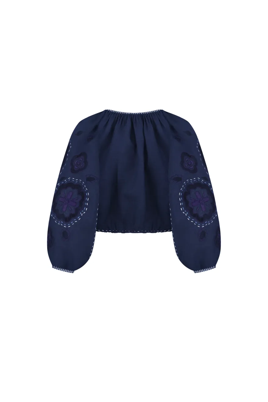 My Sleeping Gypsy Merezhivo Blouse in Navy Blue - ByAdushka