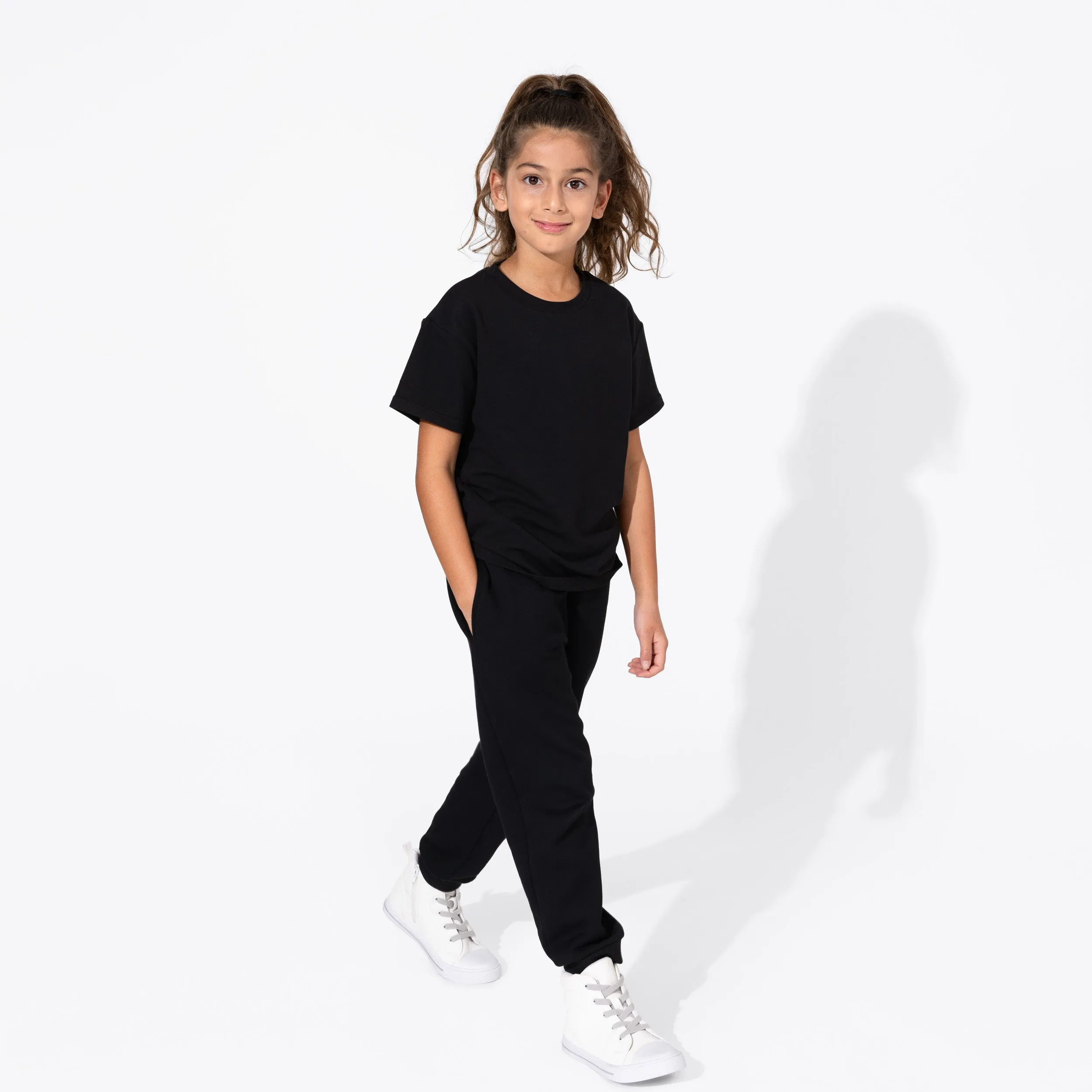 Obsidian Black Bamboo Terry Kids Oversized T-Shirt