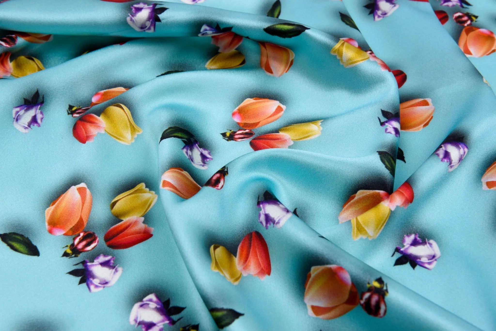 Original 100% Silk Floral Print Stretch Silk Fabric, 19 Momme Mulberry Silk Fabric.100% CRUELTY-FREE SILK Fashion Apparel