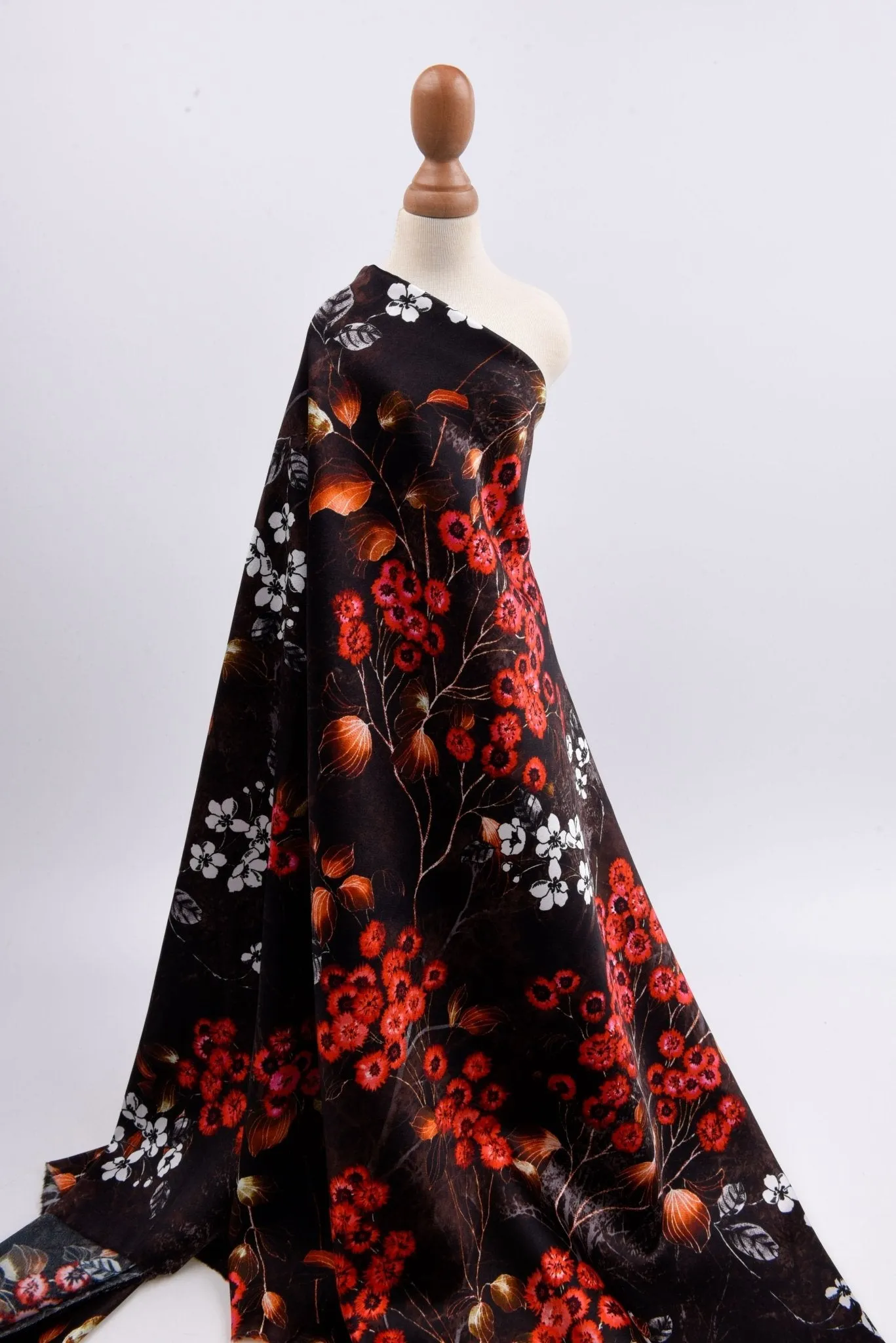 Original 100% Silk Floral Print Stretch Silk Fabric, 19 Momme Mulberry Silk Fabric.100% CRUELTY-FREE SILK Fashion Apparel