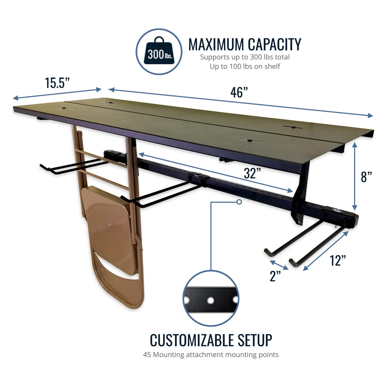 OUTLET | G-Chair   Shelf | Adjustable Wall Storage System | Holds 300 lbs