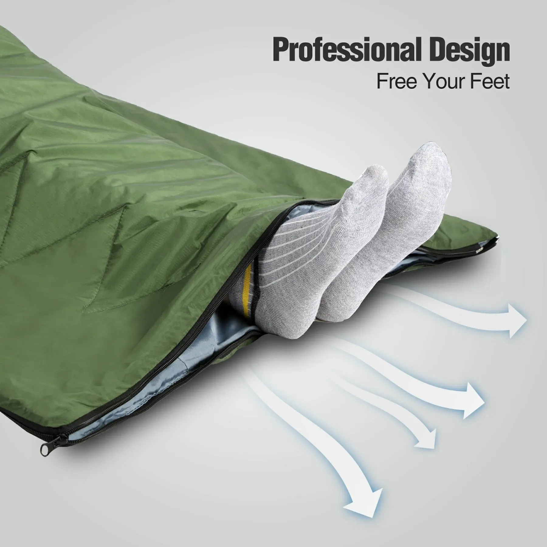 Oversized Ultralight Sleeping Bag for Backpacking